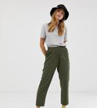 Noisy May Petite Textured Straight Leg Pants-green