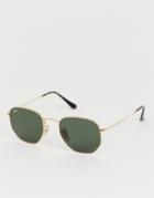 Ray-ban Hexagonal Sunglasses In Gold 0rb3548n