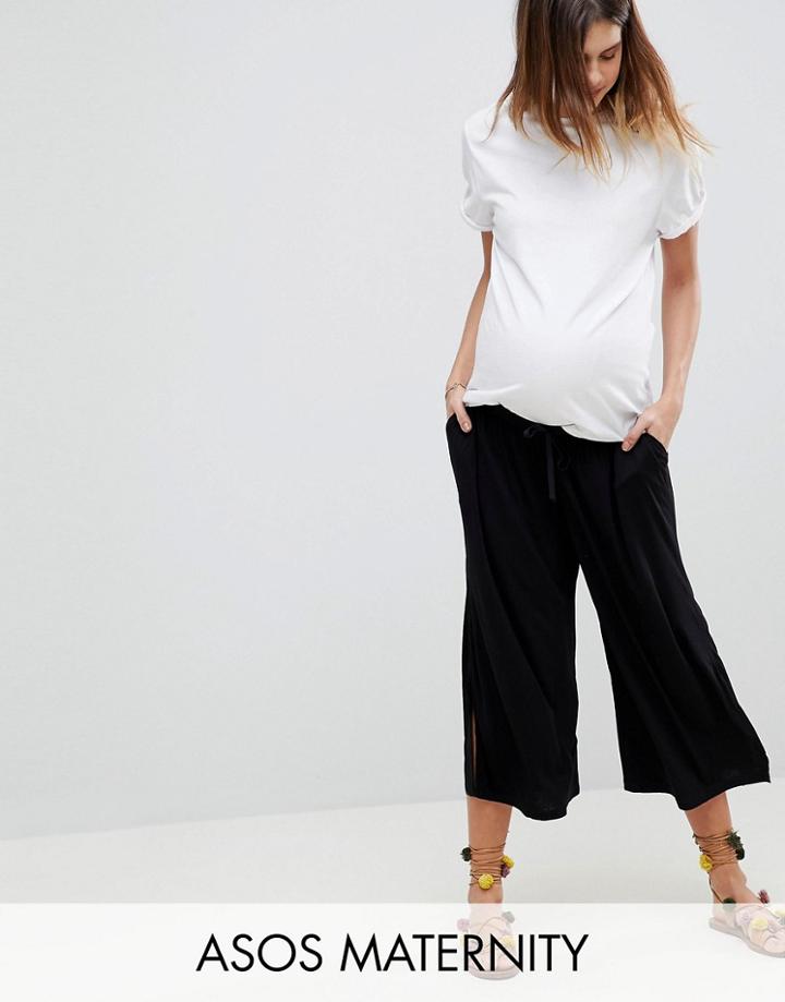 Asos Maternity Under The Bump Cropped Drawstring Pants - Black