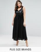 Praslin Maxi Dress With Sequin Top - Black