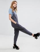 Pull & Bear Cuff Hem Jersey Jumpsuit - Black