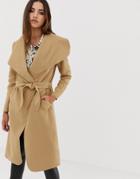 Ax Paris Belted Oversized Coat - Brown