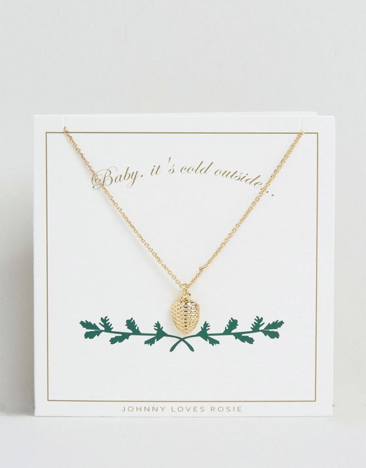 Johnny Loves Rosie Gold Pinecone Necklace - Gold