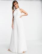 Style Cheat High Neck Belted Jumpsuit In White