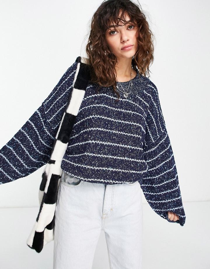 Free People Starlight Oversized Sweater In Blue