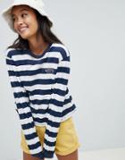Pull & Bear Breton Sweater In Navy Stripe - Navy