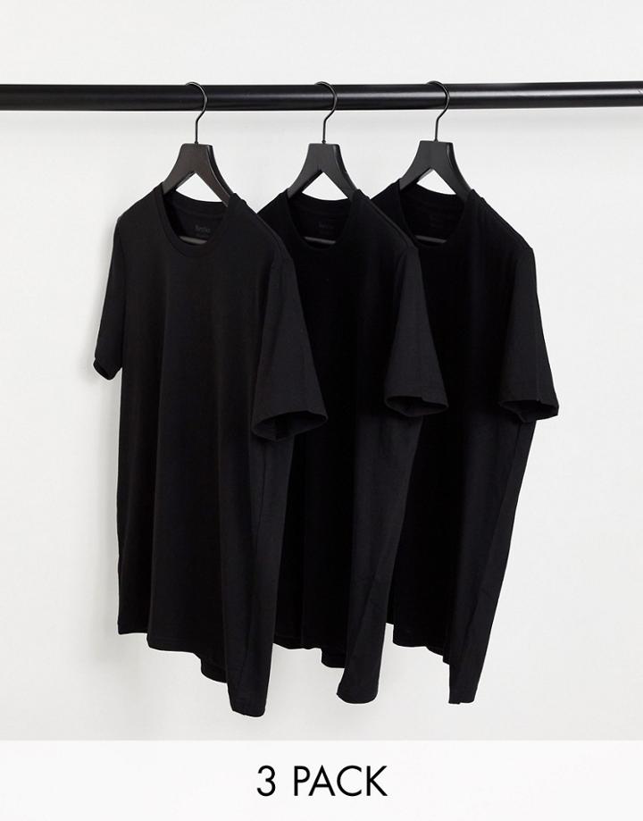 Bershka 3 Pack T-shirts In Black