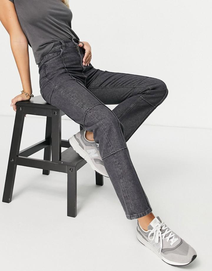 & Other Stories Crawford Organic Cotton Straight Leg Jeans In Washed Black