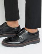 Silver Street Soho Brogues In Black Leather - Black