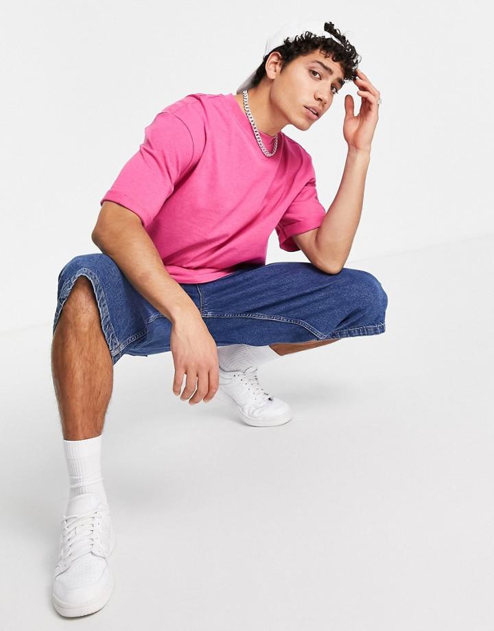 River Island Oversized T-shirt In Pink Heather