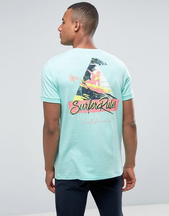 Esprit T-shirt With Chest And Back Graphic - Green