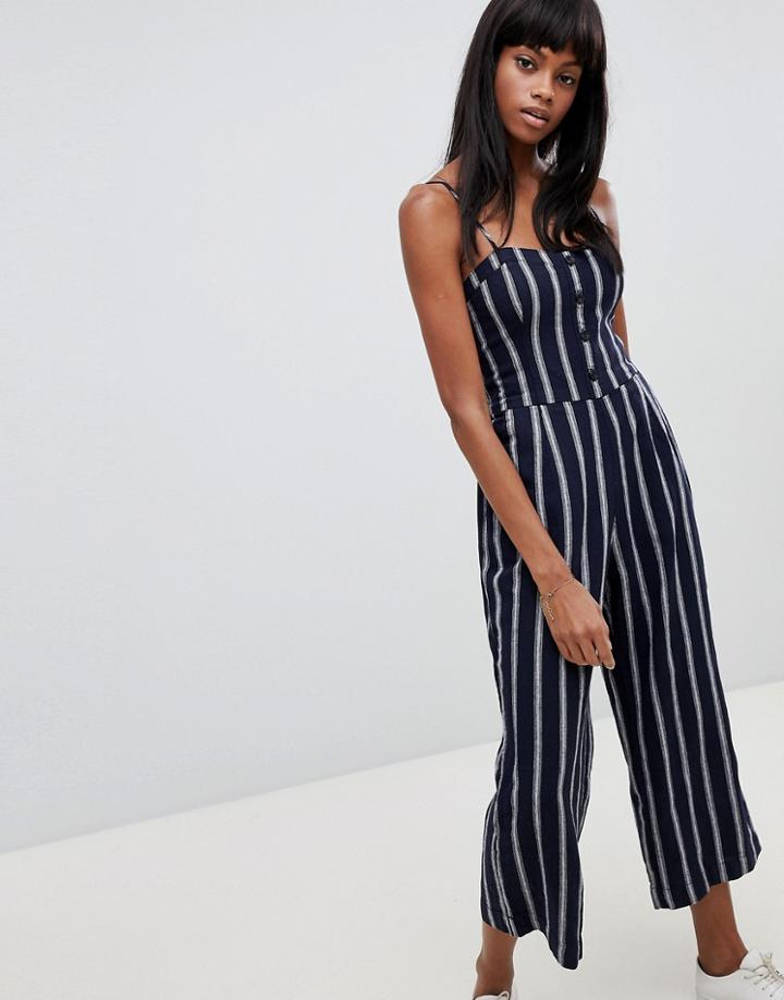 Abercrombie & Fitch Button Through Jumpsuit - Navy