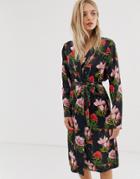 Just Female Natalia Floral Print Wrap Dress