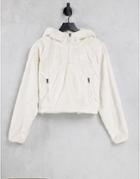 The North Face Osito 1/4 Zip Cropped Hooded Fleece In White