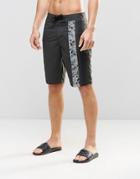 Asos Boardie Swim Shorts With Vertical Stripe - Khaki