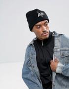 Hype Beanie In Black With Script Logo - Black