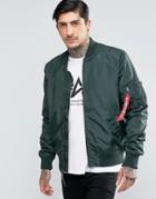 Alpha Industries Ma-1 Bomber Jacket Slim Fit In Dark Petrol - Blue