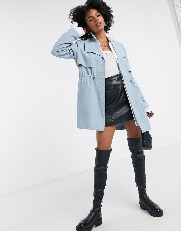 Vila Soft Parka Jacket In Blue