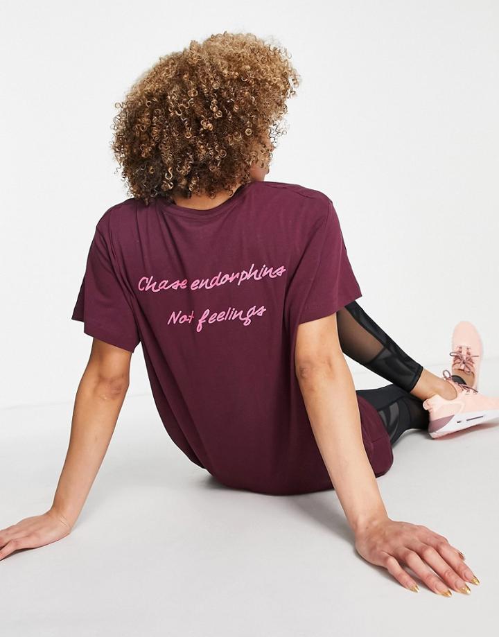 Hoxton Haus Slogan Oversized Gym T-shirt In Deep Purple