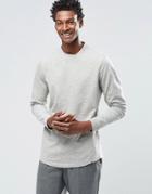 Adpt Crew Neck Long Sleeve Top With Mixed Yarn Detail - Dried Herb