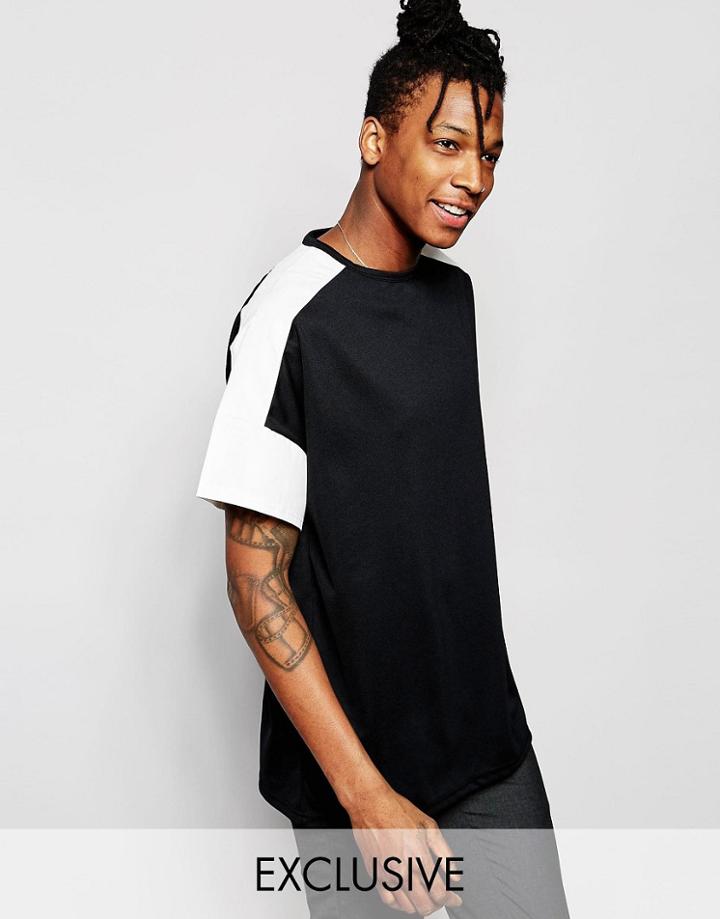Unplugged Museum T-shirt With Contrast Sleeves - Black