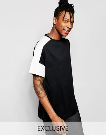Unplugged Museum T-shirt With Contrast Sleeves - Black