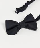 Asos Design Satin Bow Tie & Cummerbund Set In Black
