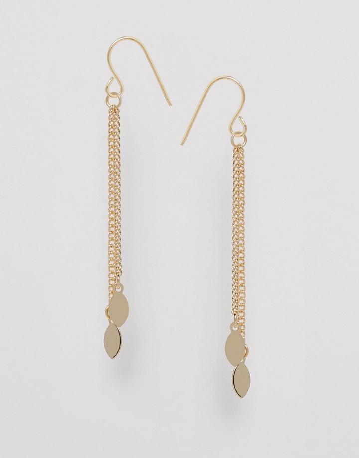 Asos Mini Drop Chain Earrings - Gold