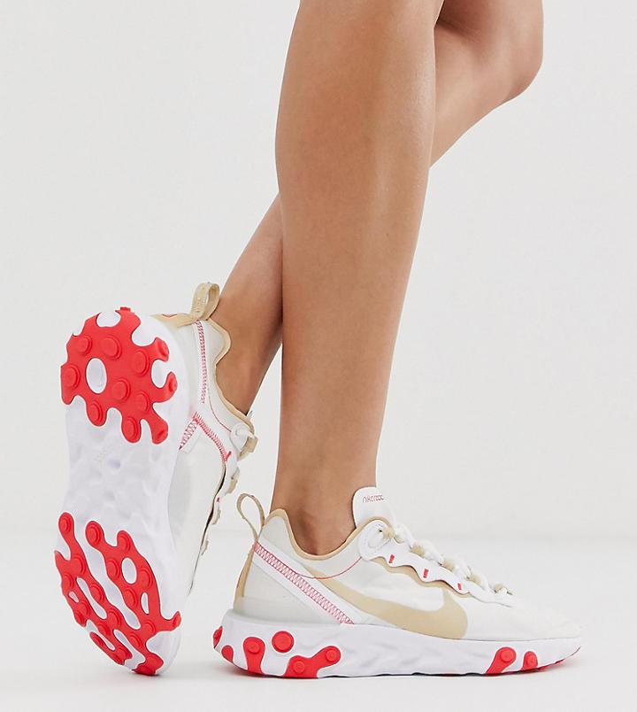 Nike Beige React Element 55 Sneakers