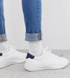 Asos Design Wide Fit Sneakers In White With Chunky Sole