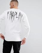 Fairplay Long Sleeve T-shirt With Back Print In White - White