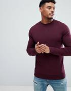 Asos Lightweight Muscle Sweatshirt - Red
