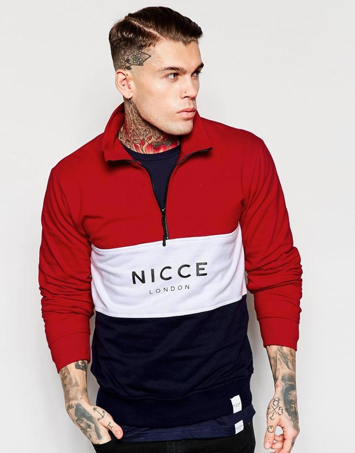 Nicce London Sweatshirt With Logo And Zip Fastening - Red
