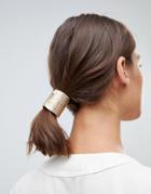 Asos Design Cuff Hairband With Snake Detail In Gold - Gold