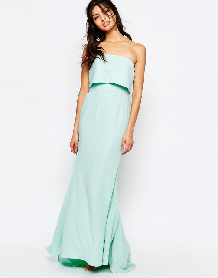 Jarlo Blaze Bandeau Maxi Dress With Overlay - Mint