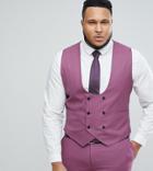 Noose & Monkey Plus Wedding Skinny Suit Vest - Purple