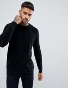 Pull & Bear Sweater In Black - Black