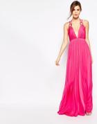 Forever Unique Cindie Plunge Neck Maxi Dress - Fuchsia