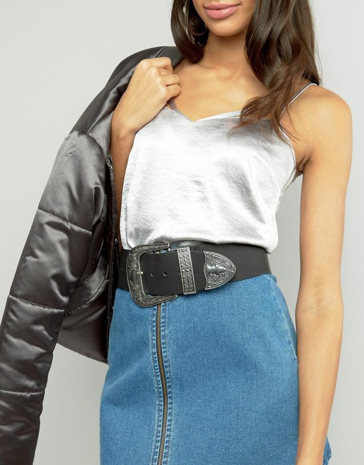 Asos Wide Western Waist Belt - Black