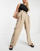 Mango Wide Leg Tailored Pant In Camel - Part Of A Set-neutral