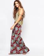 Native Rose Maxi Skirt In Tiger Lily Print - Multi