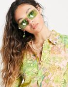Weekday Emilia Organic Blend Cotton Jersey Shirt In Floral Print-multi