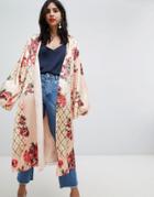 Asos Design Printed Soft Kimono - Multi