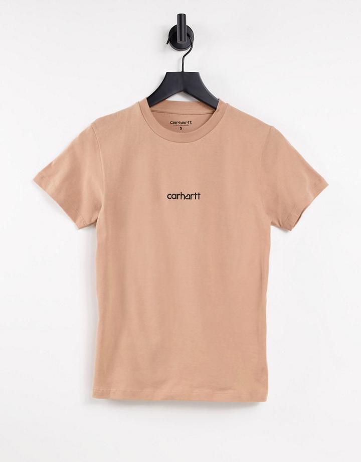 Carhartt Wip Relaxed T-shirt With Small Chest Logo-neutral