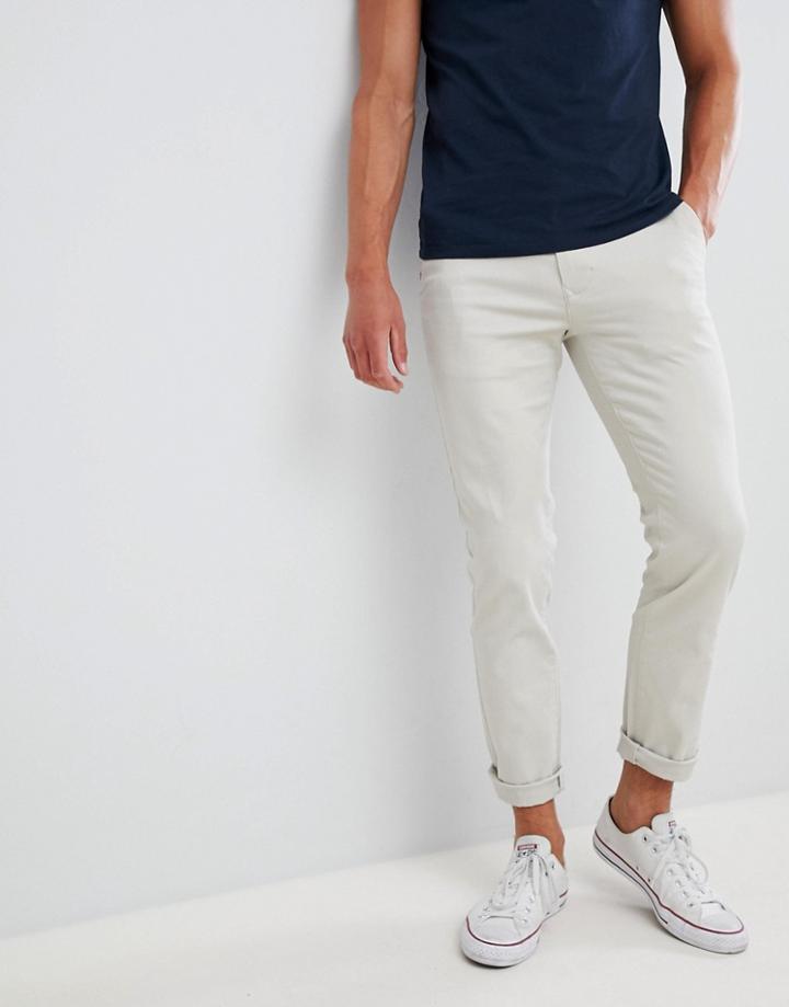 Burton Menswear Skinny Fit Chinos In Stone - Beige