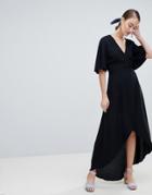 New Look Wrap Asymmetric Dress - Black
