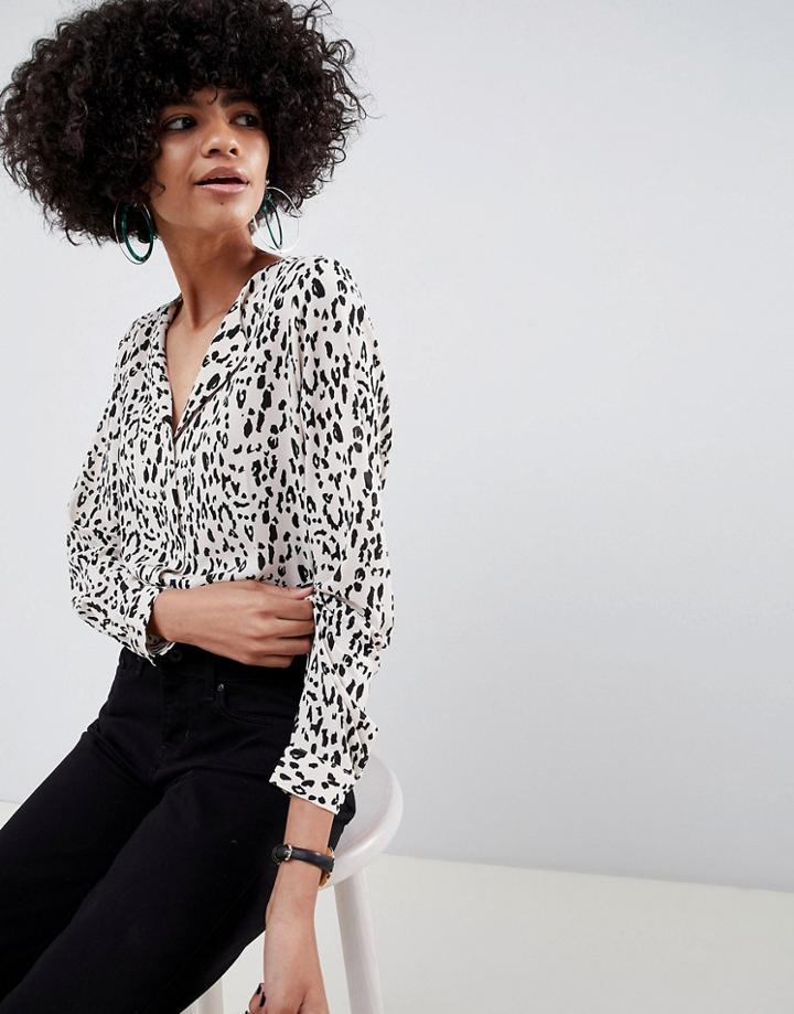 Selected Femme Animal Print Blouse - Multi