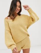 Zulu And Zephyr Relaxed Oversize Knitted Beach Sweater In Oatmeal