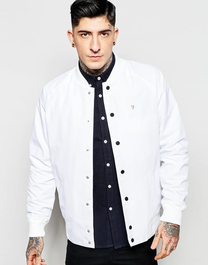 Farah Bomber Jacket Showerproof - White
