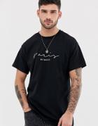 New Look Oversized T-shirt With Paris Embroidery In Black - Black